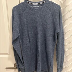 Sun + Stone Navy Textured Knit Sweater